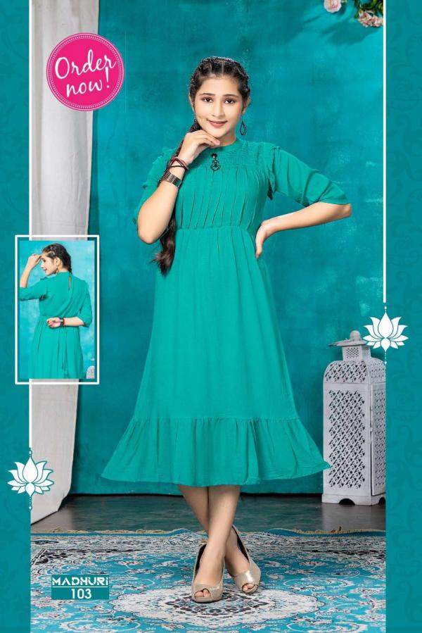 Kids Madhuri Rayon Designer Anarkali Kurti Collection